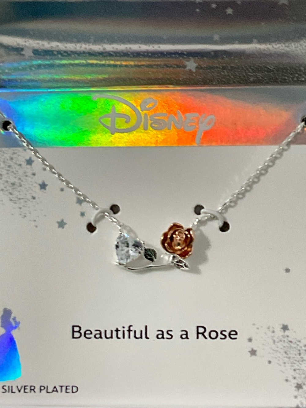 Disney Classics Jewelry | Beauty & the Beast Crystal Rose Pendant Necklace - Picture 6 of 10
